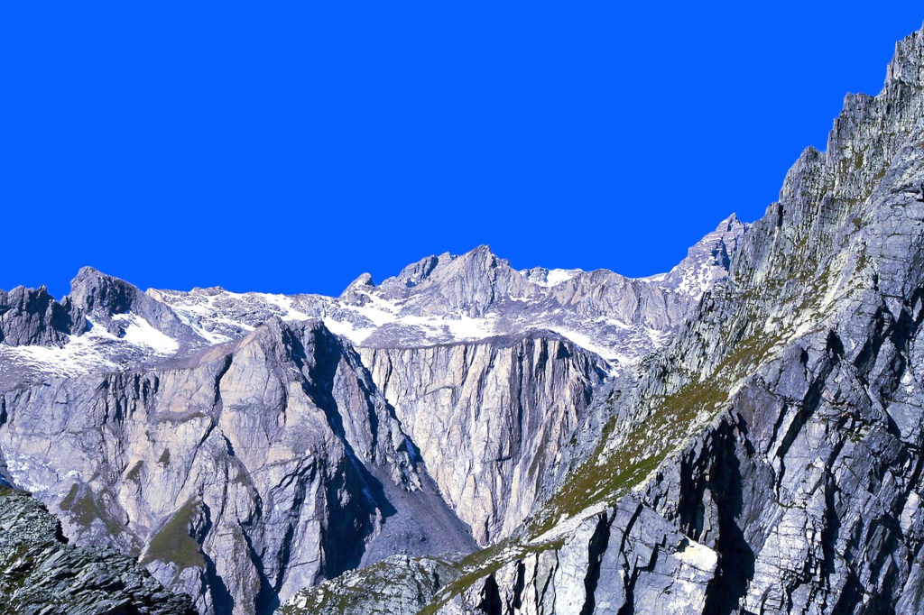 Alpine cliffs on St Bernard Pass