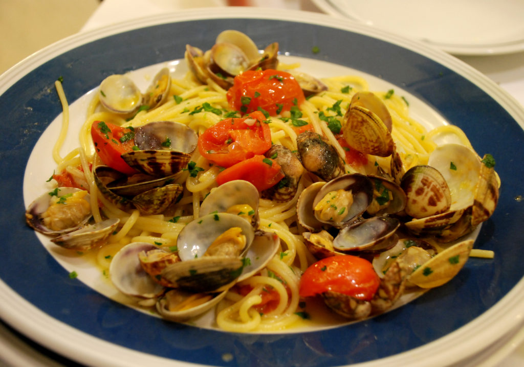 Spaghetti Alle Vongole in Naples, Italy.